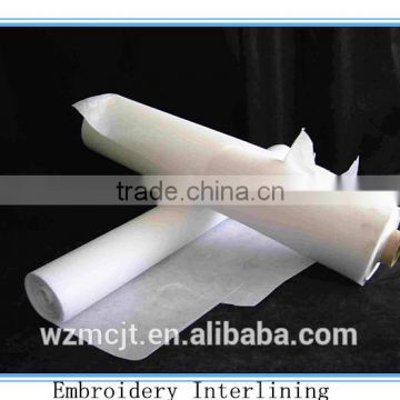 Non woven air-laid polyester tear-away garment embroidery lining