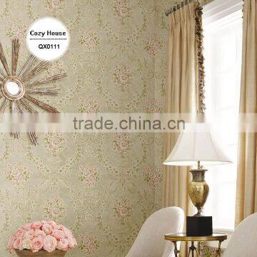 stocklot foil gold golden wallpaper, pastoral bold floral wall covering for gallery , imported wallcovering corparation