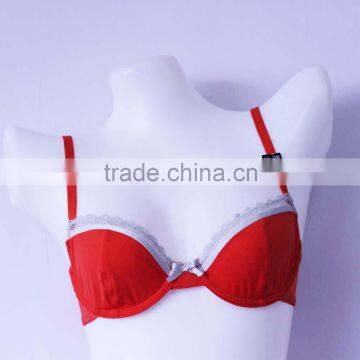 China bra factory red color no pad women bralette with lace