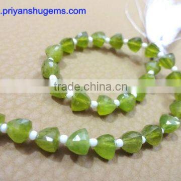 Vessonite Faceted 6*6 mm Trillion Shape Briolette Beads Straight Drilled AAA Grade 6 Inches Strand Length Natural Loos Gemstones