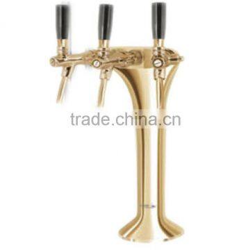 Polished Brass Triple Faucet Snake Font With European Flow Control Tap