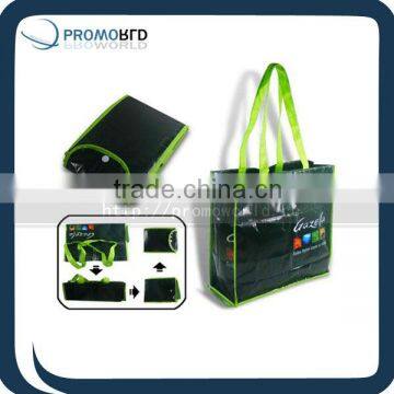 Pocket folding shopping bag PP woven material with nylon handle shopper