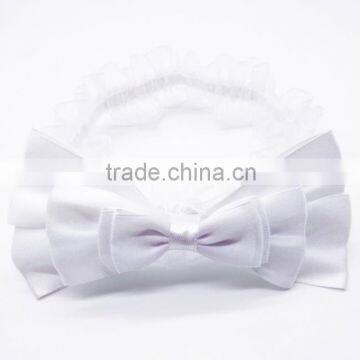 Satin Layered Bow Lace Headband for Baby,cheap Handmade Soft Headbands photo-3
