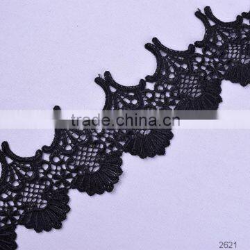 HOT ! High quality new design gold chemical lace trim