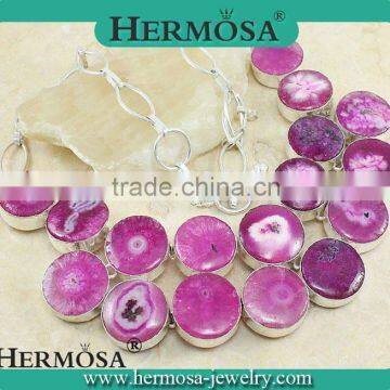 Hermosa Jewelry NEW ARRIVAl 925 Sterling Silver Fashion Druzy Necklace Women Jewelry 2015