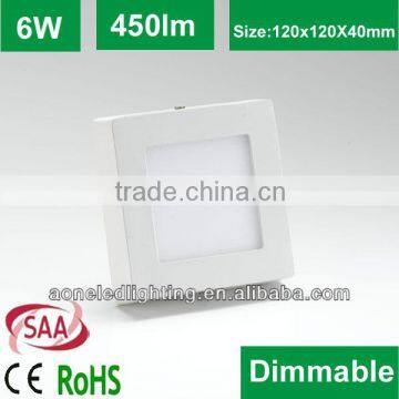 White surface mounted square dimmable led lights 6W 80lm/w white trim SMD