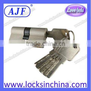AJF high quality and security 80mm computer keys brass euro motise lock cylinder