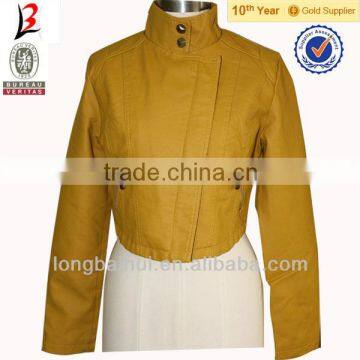 Women Leather Two Way Collar Zip Design Leather Jacket Karachi 05