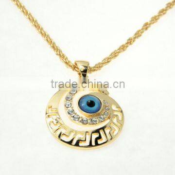 2016 Newest Fashion Jewelry Gold Rhinestone Evil Eye Necklace