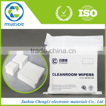 9*9inch 120GSM laser cut no particles dust free durable lint-free 100% polyester Cleanroom wiper cloth