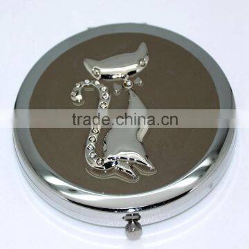 Perfect In Workmanship cut cat metal pocket mirror