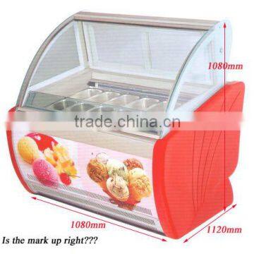 Italian ice cream showcase/Popsicle display freezer have different Size