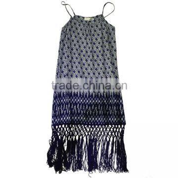 2016 New Product Wholesale Cocktail Breathable Print Knitted Dress With Bandage photo-3