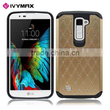 New design arrival starry combo case bling diamond hybrid mobile phone case for LG K10                        
                                                                                Supplier's Choice