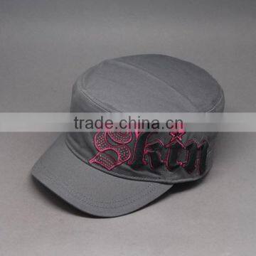 FASHION 100% COTTON MILITARY CAP WITH 3D EMBROIDERY AND PRINTING