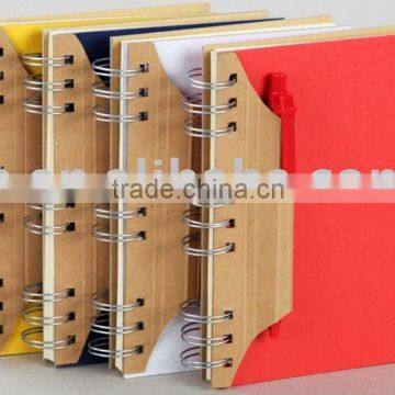 Promotion spiral notebook with pen holder notebook