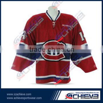 custom wholesale ice hockey equipment with dye sublimation hockey jersey