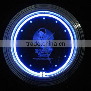 Ideal gifts of Double Tube Wall retro Neon Light Clock beautiful design background