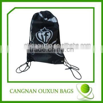 Promotional 190T polyeste drawstring bag with logo