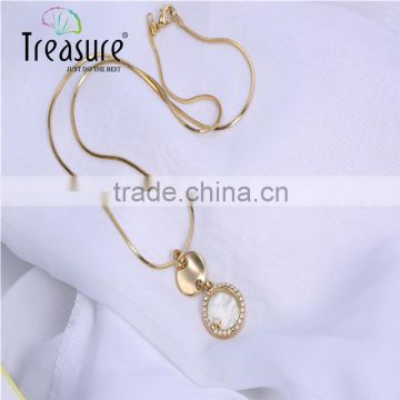 2015 new Korean fashion wild round shell necklace gold plated necklace wholesale pendant necklace for ladies