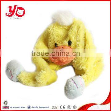 Wholesale custom yellow duck plush hat toy, plush duck hat doll toy