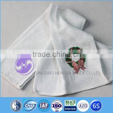 Thin terry christmas embroidery cotton hand towel