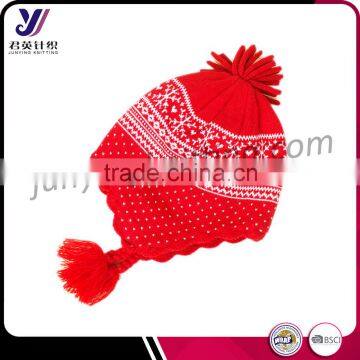 Fashion winter children wool felt knitted cover ear hats with the bulb (Accept the design draft)