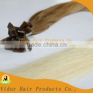 Fusion Good quality wholesale 1g strand 20inch color 613 Paypal acceptable wax two tone flat shape extensions