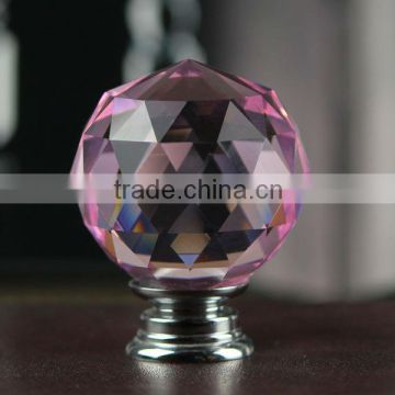 Pink Round Facet Crystal Kitchen Knob Glass Decorative Cabinet Knobs                        
                                                Quality Choice