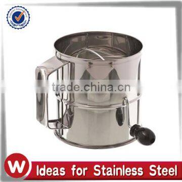 8 Cup Stainless Steel Hand Crank Sifter