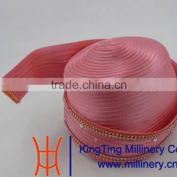 Pink Color With Broach Ladies Handbags and Church Hats photo-4