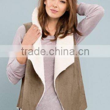 Hot Sale Sleeveless Halter Stunning Sexy Wool-like Cheap Coats for Winter photo-3