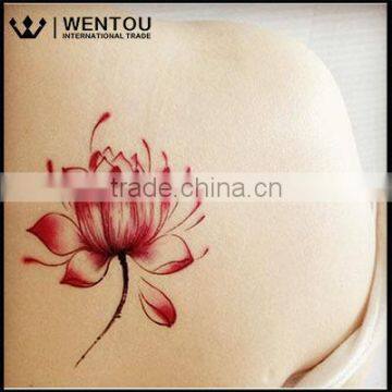 Wholesale Hight Quality Non-toxic Red Lotus Flower Temporary Waterproof Tattoo Sticker