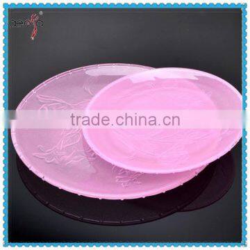 spray color glass dinner plate glass food plate