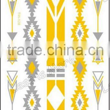 Wholesale high quality flash tattoo sticker/Metallic temporary tattoo