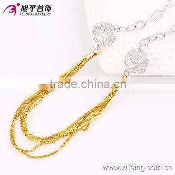 Alibaba Wholesale Copper Jewelry With Two- Tone Multilayer Ladies Chain Necklace