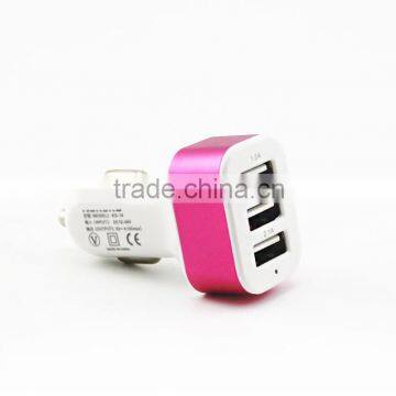 New arrival three usb phone car charger universal 3 port car charger