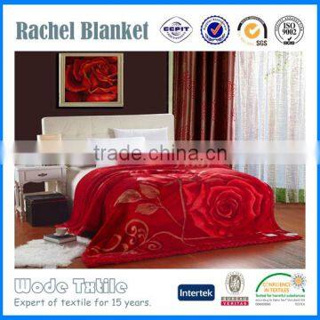 Cheap Price China factoty 100% Polyester Printed Rachel Blanket