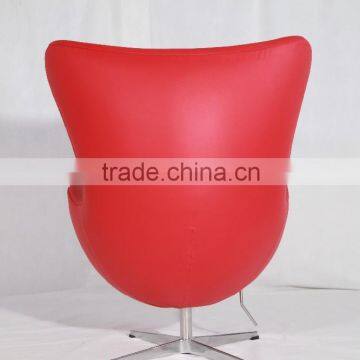 Yadea Factory Arne Jacobsen Inspired Furniture Red Italian Leather Egg Chair photo-3