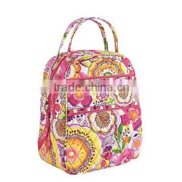 2014 rural style cotton fabric flower printed backpack bag