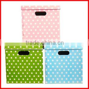 Various Color Cheap Custom Paper White Dot Clothes Storage Box , Shoe Box Wholesale photo-4