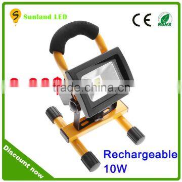 High quality portable rechargeable led work light,10w rechargeable led flood light,battery powered led work light