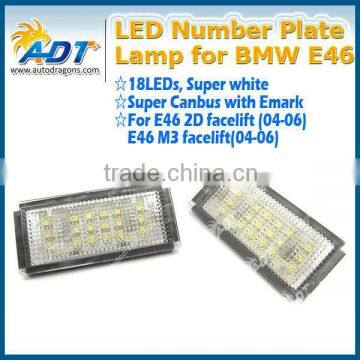 2016 hot sale 18 LEDs number Plate LED lamps for bmw e46 led plate