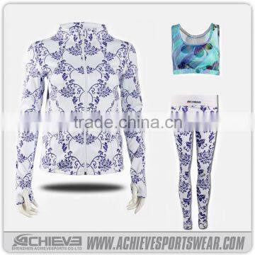 new fashion girls tops, custom wholesale printed yoga pants