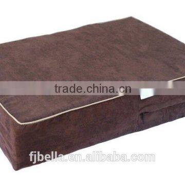 Eyelid Design MicroSuede Cover Memory Foam Pet Dog Bed -Chocolate color