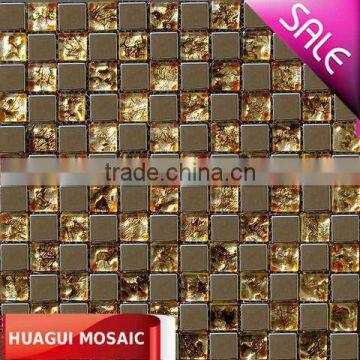gold foil and silver glass mosaic for KTV HG-JS8200