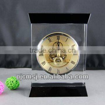 crystal glass table clock for decration or gifts