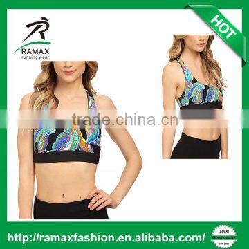 Ramax Custom Women Solid Sexy Print Sports Bra With Racerback Bust Band Design