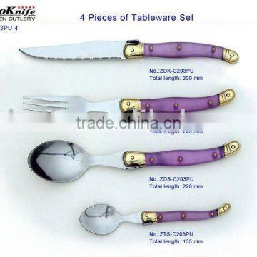 Transparent ABS Plastic Laguiole Unique Cutlery Set Elegant Cutlery Set