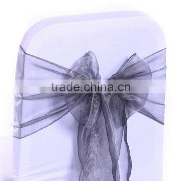 SIlver Organza Chair cover Organza sashes / Wedding Organza Bow Sashes